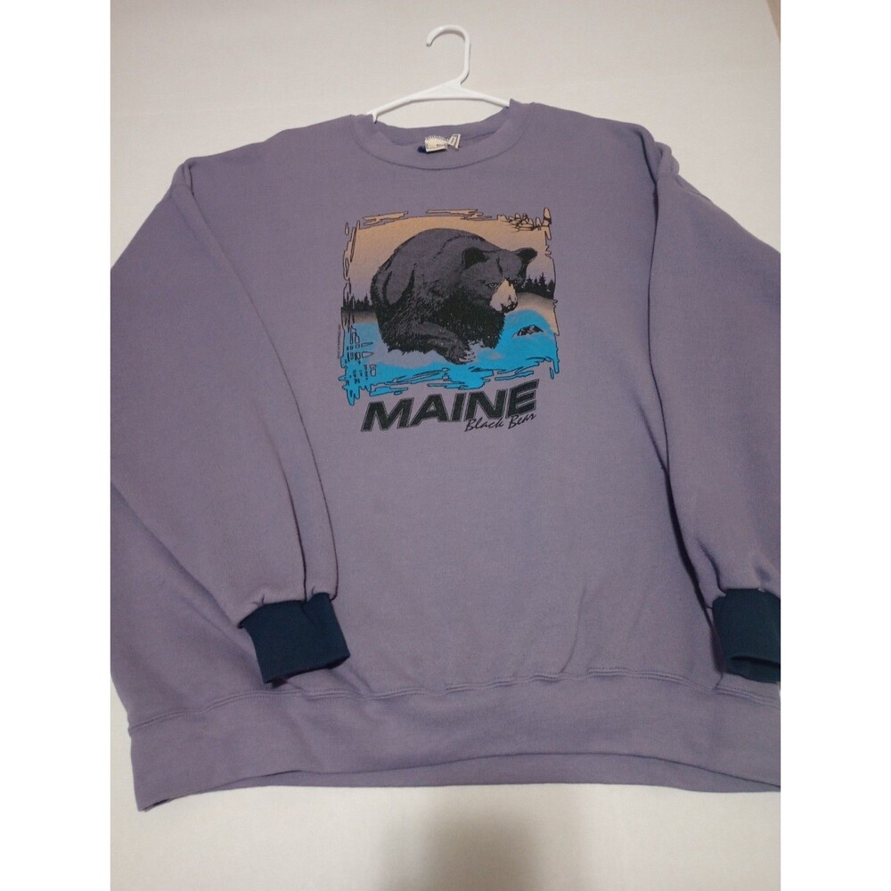 Maine Black Bear Lee Ultrawear Sweatshirt XXL BERG  2002 Vintage Purple Vintage